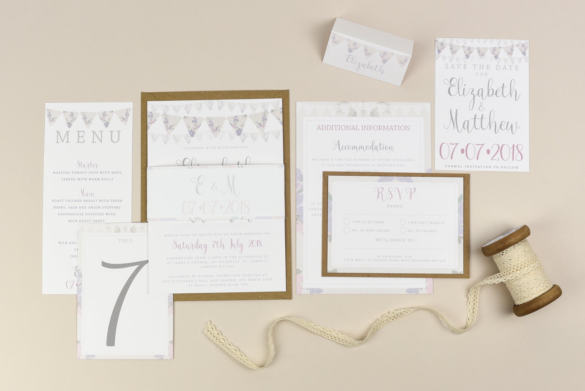 Violet - Bunting Wedding Collection