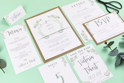 Aisling Eucalyptus Leaves Wedding Invitations