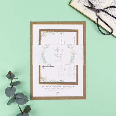 Aisling Eucalyptus Leaves Wedding Invitations