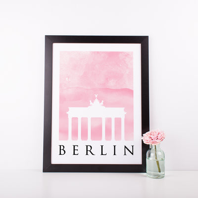 Bundle Collection of 3 Travel Posters Watercolour Blush Prints