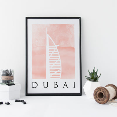 Bundle Collection of 3 Travel Posters Watercolour Blush Prints