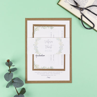 Foil Aisling Eucalyptus Botanical Wedding Invitations