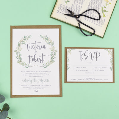 Foil Aisling Eucalyptus Botanical Wedding Invitations