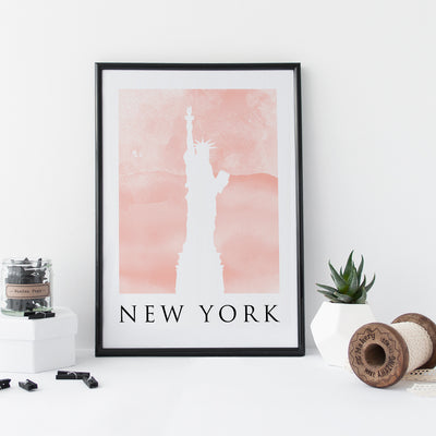 Bundle Collection of 3 Travel Posters Watercolour Blush Prints