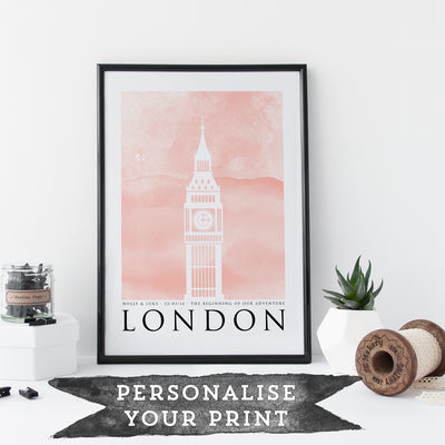 Travel Poster - PARIS - Watercolour Eiffel Tower Print