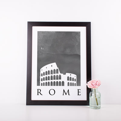 Travel Poster - Rome - Watercolour Colosseum Print