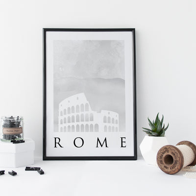 Travel Poster - Rome - Watercolour Colosseum Print