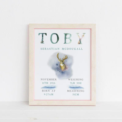 Wild One Birthday or Welcome to the World Print - Children's Keepsake Art