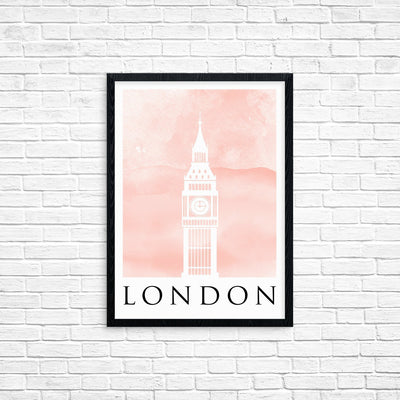 Bundle Collection of 3 Travel Posters Watercolour Blush Prints