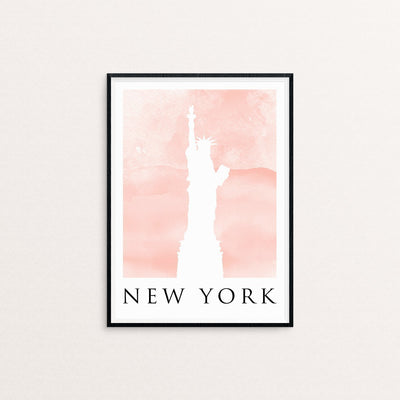 Bundle Collection of 3 Travel Posters Watercolour Blush Prints