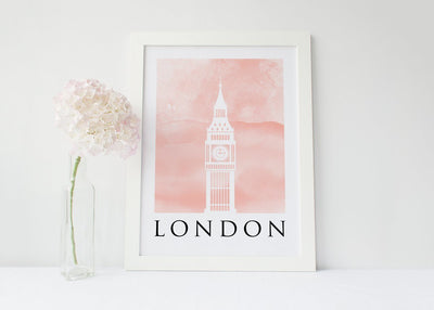 Bundle Collection of 3 Travel Posters Watercolour Blush Prints