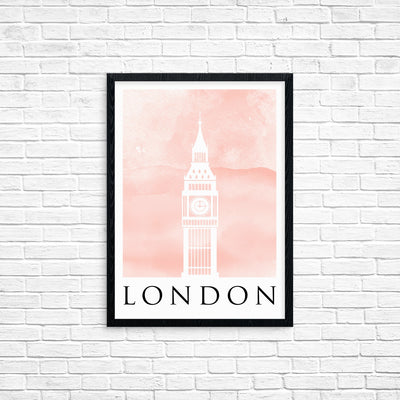 Travel Poster - LONDON - Watercolour Big Ben Print