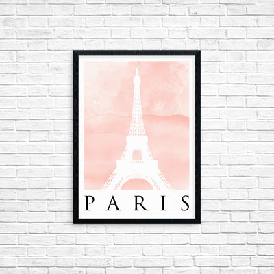 Travel Poster - PARIS - Watercolour Eiffel Tower Print