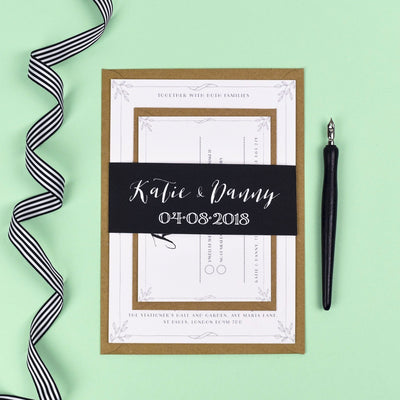 Alexa Monochrome Silhouette Wedding Invitation