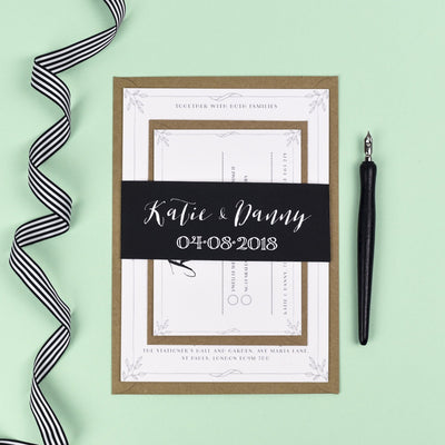 Alexa Monochrome Silhouette Wedding Invitation