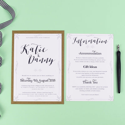 Alexa Monochrome Silhouette Wedding Invitation