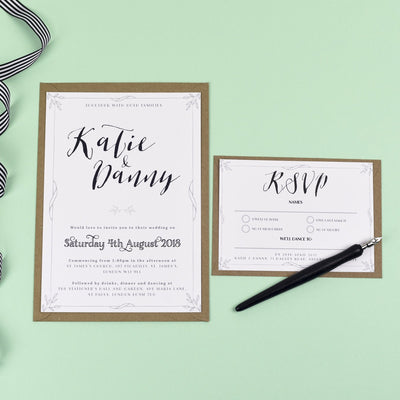 Alexa Monochrome Silhouette Wedding Invitation