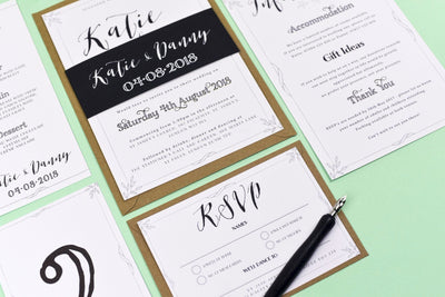 Alexa Monochrome Silhouette Wedding Invitation