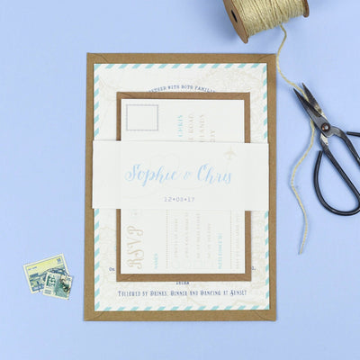 Athena Vintage Map Destination Wedding Invitations