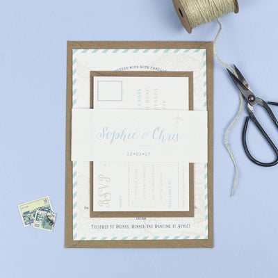 Athena Vintage Map Destination Wedding Invitations