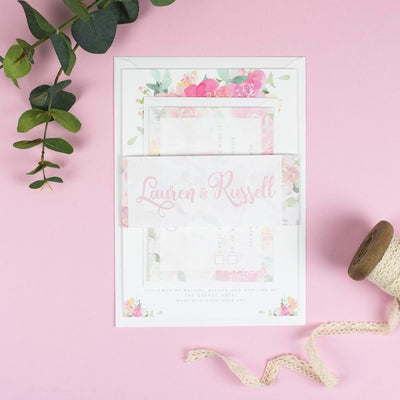 Blossom Watercolour Flowers Wedding Invitations