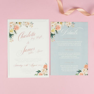 Charlotte Pretty Floral Wedding Invitations