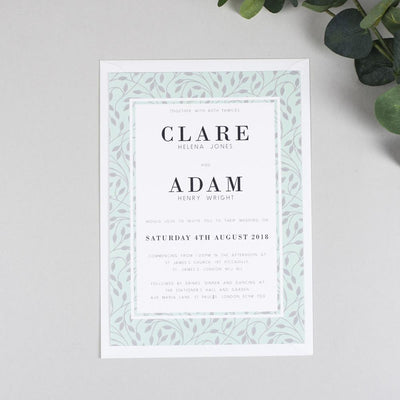 Clare Vine Pattern Wedding Invitations