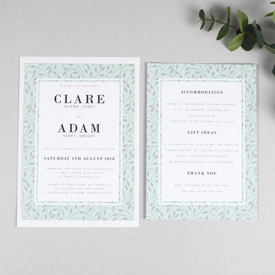 Clare Vine Pattern Wedding Invitations