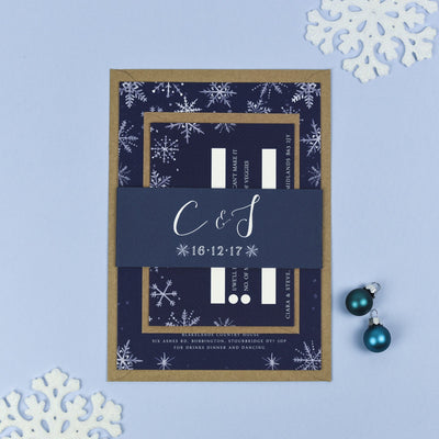 Eve Christmas Snowflake Winter Wedding Invitations