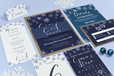 Eve Christmas Snowflake Winter Wedding Invitations