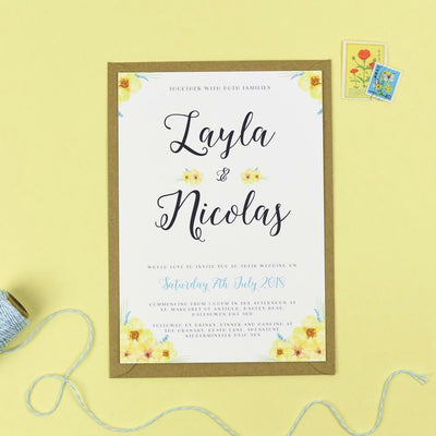 Layla Spring Florals Wedding Invitations