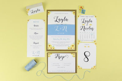 Layla Spring Florals Wedding Invitations