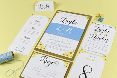 Layla Spring Florals Wedding Invitations
