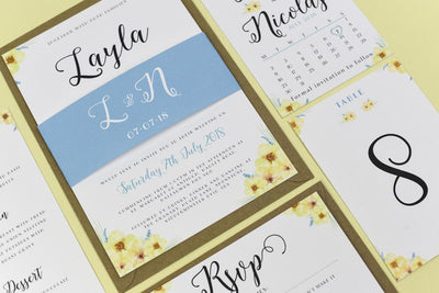 Layla Spring Florals Wedding Invitations