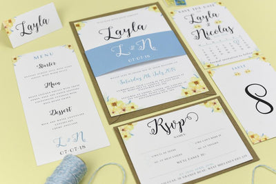 Layla Spring Florals Wedding Invitations