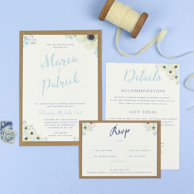 Maria Anemone Flowers Wedding Invitations