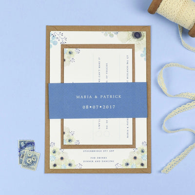 Maria Anemone Flowers Wedding Invitations