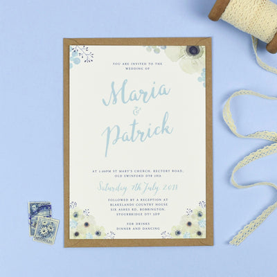 Maria Anemone Flowers Wedding Invitations