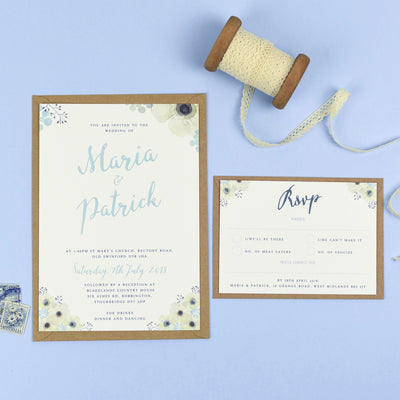 Maria Anemone Flowers Wedding Invitations