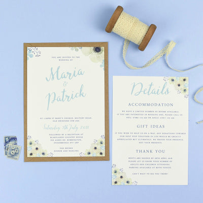 Maria Anemone Flowers Wedding Invitations