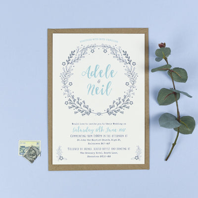 Willow Rustic Wreath Wedding Invitations