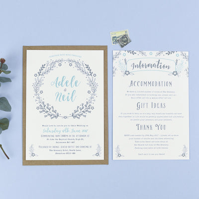 Willow Rustic Wreath Wedding Invitations