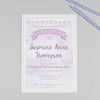 Personalised Clouds and Bunting Christening or Baptism Invitation - Purple