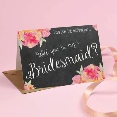 Will you be my Bridesmaid? Card 'Christine' Chalkboard