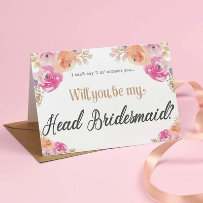 Will you be my Head Bridesmaid? Card Watercolour 'Viola'