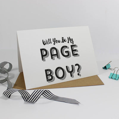 Will you be my Page Boy? Card - Retro