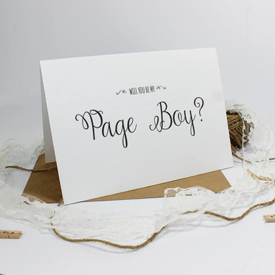 Will you be my Page Boy? Card Rustic