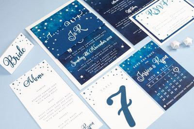 Foil Yvaine Starry Night Sky Wedding Invitations