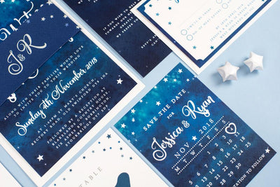 Foil Yvaine Starry Night Sky Wedding Invitations