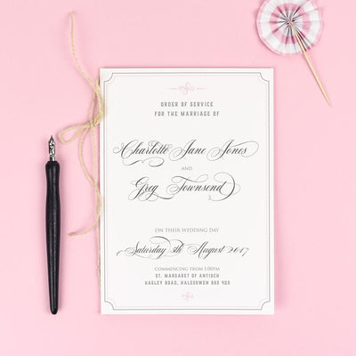 Order of Service - Erin - Delicate Frame